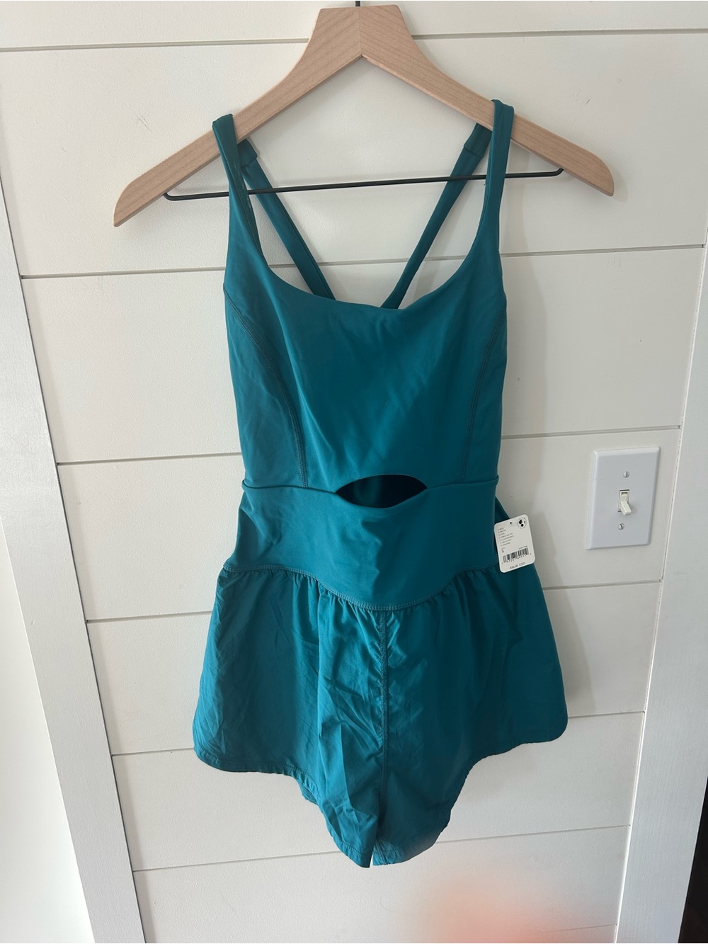 FP Movement by Free People Teal Cutout Romper